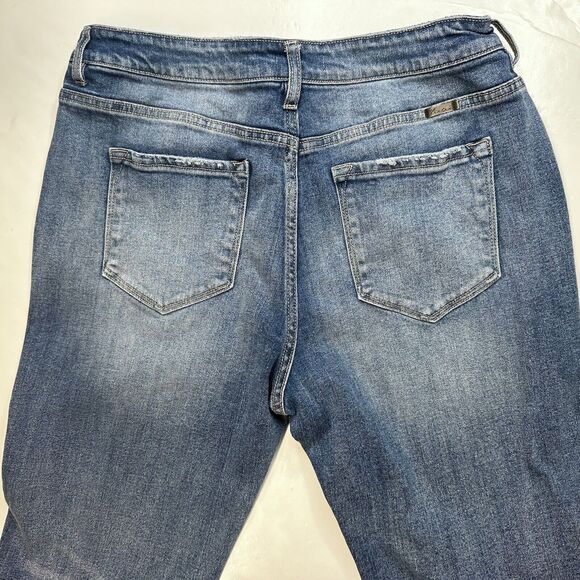 Kancan Luke High Rise Flare Jeans Womens 15/31 Blue Denim Medium Wash Distress - Picture 10 of 12